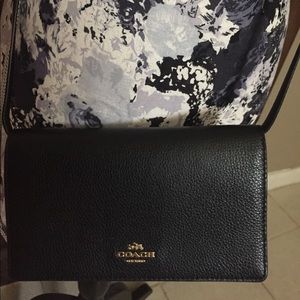 Coach black leather crossbody
